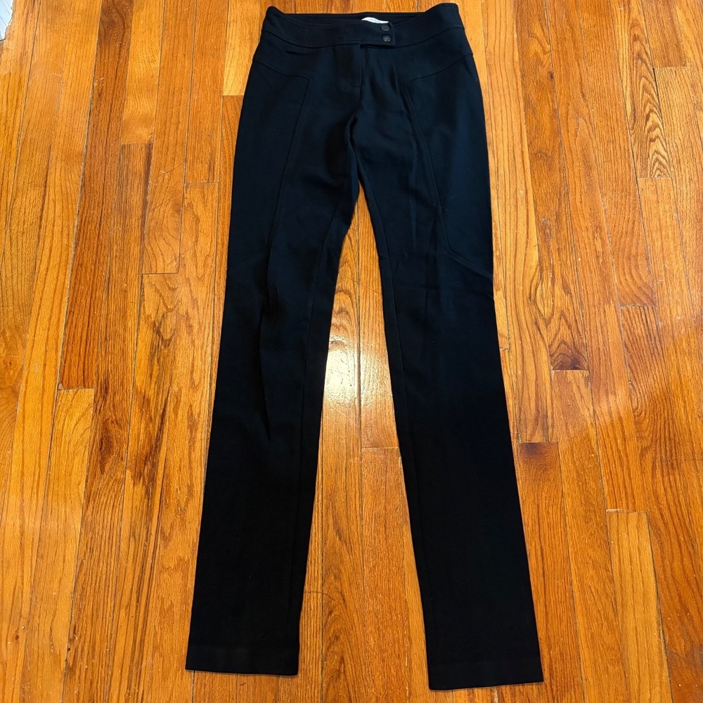 Diane Von Furstenberg Women 6 Mulberry Black Double Knit Viscose Pants 28" X 34"